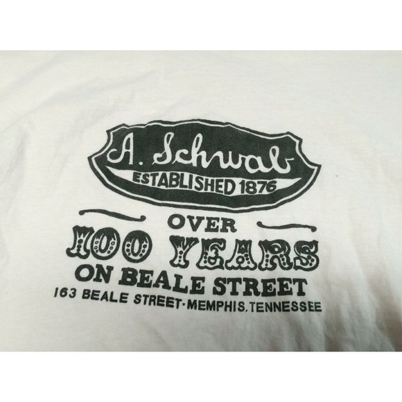 Vintage 1976 A Schwab 100 years T Shirt Memphis Beale St Tee Sz 4x - Picture 2 of 3